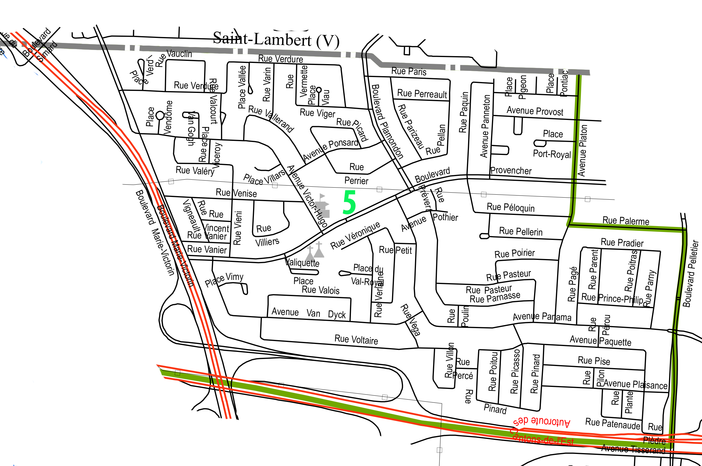 Carte-Districts-Électoraux-5r4 District 1 Brossard
